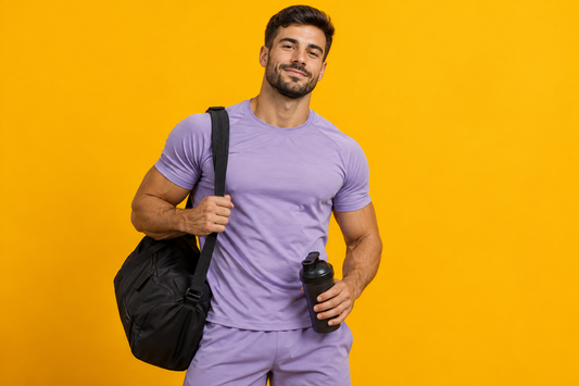 A lifter after fueling up with protein to protect his muscle gains.