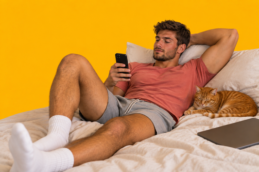 A lifter recovering on a rest day between every-other-day workouts.