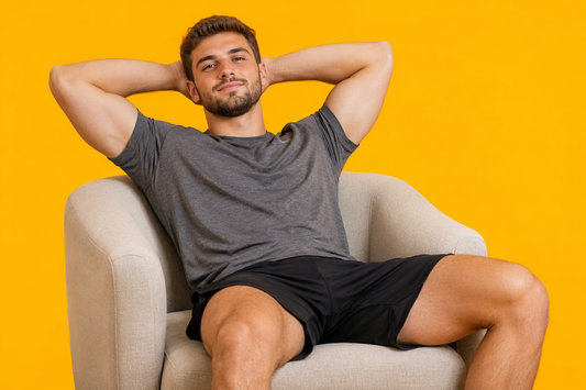 An athlete resting between two training sessions in one day
