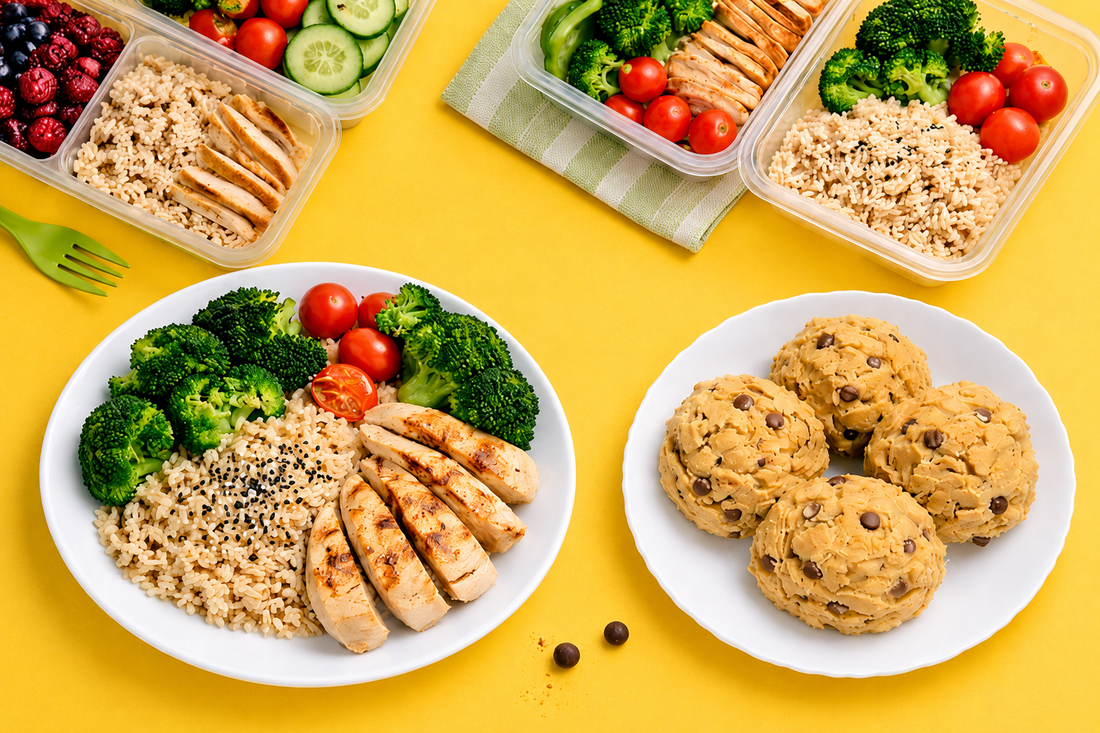 Protein cookie dough vs. meal prep