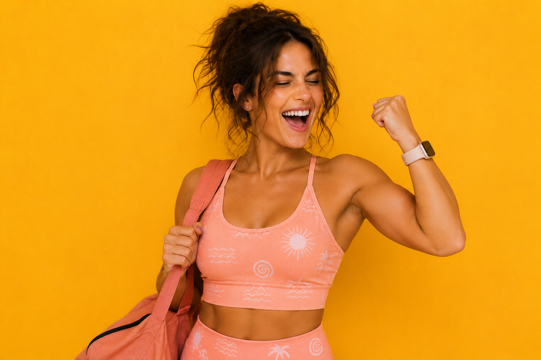 A woman staying consistent with her workouts with the help of protein cookie dough